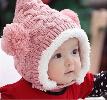 Fata de iarna Băiat de Lână Capac Tricot Croșetat Copil Nou-născut Palarie Copii Beanie Infant Toddler Pulover Tricotate haine de Blană accesorii