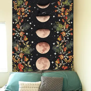 Faza De Luna Afișare Lunar Tapiserie Art Agățat De Perete Hippie Acasă Cuvertura Decor