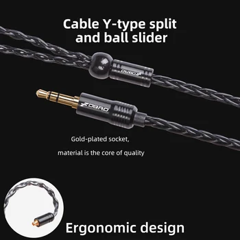 FDBRO 8core MMCX 2Pin 0.78 mm A2DC Argint Placat cu Casti Cablu 2.5/3.5/4.4 mm Echilibrat Căști Audio Jack-Cablu Pentru SE315 SE425