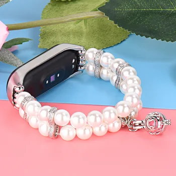 Femei brățară Brățară Pentru Xiaomi Miband 5 Curea de Metal Cristal Bijuterii Stil montre femme Wriststrap Correas De Reloj Miband 4