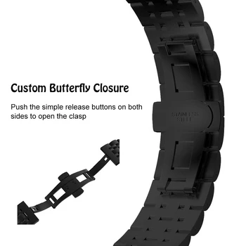 Femei Bărbați pulseira Compatibile pentru Apple Watch Band Seria 5 4 44mm Serie 3/2/1 42mm din Oțel Inoxidabil Link-ul pentru iWatch Trupa correa