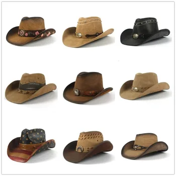Femei Bărbați Vest Pălărie De Cowboy Pentru Tata Domn Doamna Fermiera Sombrero Hombre Jazz Capace 9 Stlye Dropshipping