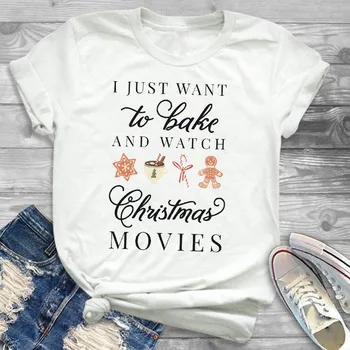 Femei Carouri Cerb Filme An Nou Fericit Imprimare de Moda Crăciun Fericit Femei T-Shirt Tee Teuri Grafice de sex Feminin Tricou T-shirt