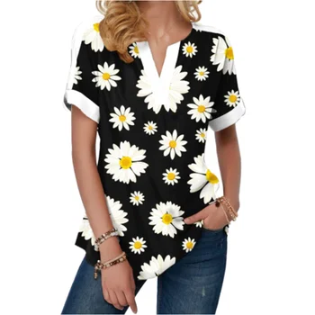 Femei Casual Tie-Dye T Cămașă De Vară Gradient Print Split V Gât Maneci Scurte Topuri Tricouri Femei Camisetas Verano Mujer 2020