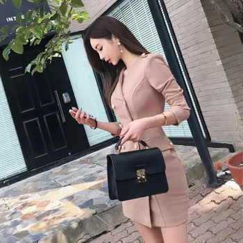 Femei de moda stil de lucru la două rânduri strat nou de sosire coreeană în aer liber temperament solid, confortabil, elegant, gros sacou slim