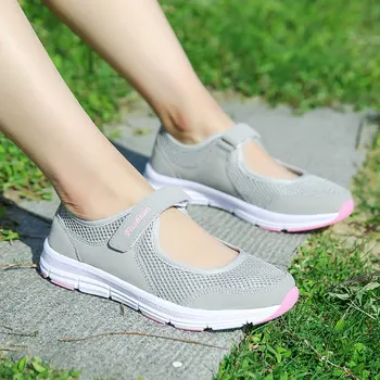 Femei Pantofi Casual 2020 Respirabil De Mers Pe Jos Mesh Lace Up Plat 2020 Pantofi Adidasi Femei Tenis Feminino Alb Vulcanizat Pantofi