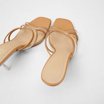 Femei Papuci și Sandale cu toc Înalt Roma Sandale piele +pvc Slide-uri de Femei pantofi de brand 2020 de Vara Noi