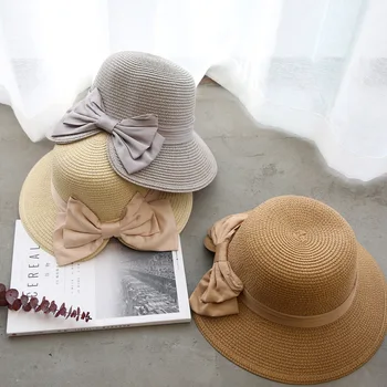 Femei Pălărie de Soare Funda Mare Margine Largă Floppy Pălării de Vară Pentru Femei Beach Panama Paie Pălărie Găleată Soare Vizieră de Protecție Femme Capac