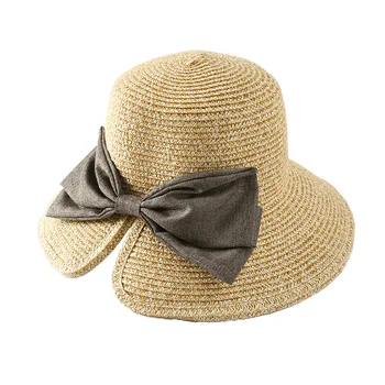 Femei Pălărie de Soare Funda Mare Margine Largă Floppy Pălării de Vară Pentru Femei Beach Panama Paie Pălărie Găleată Soare Vizieră de Protecție Femme Capac