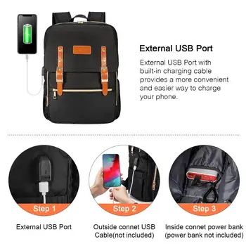 Femei Rucsac 15.6 Inch geanta de Laptop USB de Încărcare Rucsac de Călătorie Geanta unei Femei de sex Masculin Școală Sac Impermeabil Rucsac unisex 2020