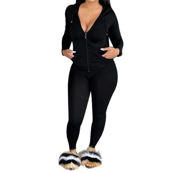 Femei V-Neck Maneca Lunga, Salopete pentru Femei 2020 Haine de Toamna Bodycon Trening Clubwear Sexy Romper general