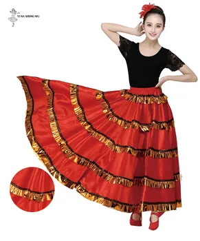 Femeile adulte belly dance costum de dans lung fusta Spania coridelor dans, bellydance leagăn mare fusta de performanță pentru dans Țigănesc
