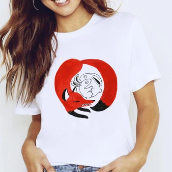 Femeile Grafic Fox Acuarelă Stil de Imprimare de Desene animate ' 90 Animal 90 Lady Haine Topuri Haine Teuri de Imprimare de sex Feminin Tricou T-Shirt
