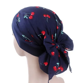 Femeile Musulmane Bumbac Imprimare Turban Pălărie Eșarfe Pre-Legat De Cancer Chimioterapie Cap Pălării Bandană Headwrap Pierderea Parului Accesorii