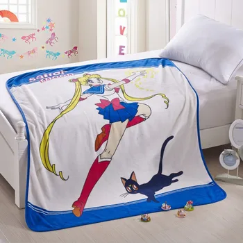 Fete Anime Sailor Moon Pătură/Kawaii Tsukino Usagi Fleece Pătură de Călătorie/Home Office Arunca pe Canapea/Vara Moale Avion Covor