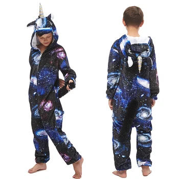Fete Baieti Animal Unicorn Pijamale Pentru Copii De Iarnă Unicornio Sleepwear Kigurumi Trusou Copii Panda Iepure Pijamale, Salopete Licorne
