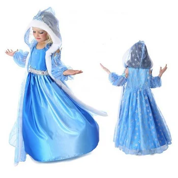 Fete De Îmbrăcăminte Seturi De Haine Pentru Copii European Printesa Mantie Cape Fetele Poartă Mantie De Zăpadă Rochie De Costume De Haine