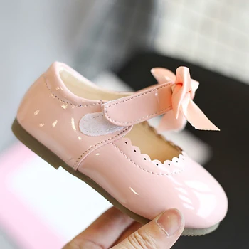Fetita Pantofi Drăguți Singur Arc Pantofi 2020 Toamna Noua Printesa Pantofi de Piele de Brevet Dulce 6Colors Singur Pantofii de Dans