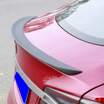 Fibra de Carbon Masina din Spate Spoiler Portbagaj pentru Tesla Model S 4 Usi Sedan Spoiler de Carbon Negru Mat Finisaj 2012 - 2016