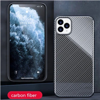 Fibra de Carbon Silicon Telefon Caz pentru iphone 11 pro max X XR XS 11 Pro Max SE 2020 6 6s 8 7 Plus Capac rezistent la Șocuri TPU Caz