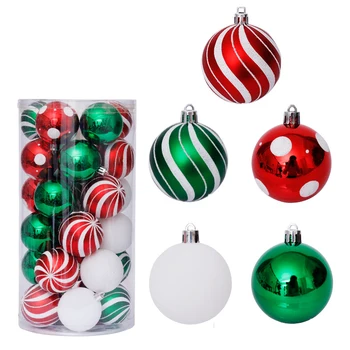 Fierbinte 30 Buc Ornamente pentru Bradul de Crăciun Minge de Spumă de Polistiren Xmas Party Agățat Mingea 6 cm