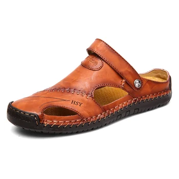 Fierbinte de Vară Clasic Sandale Barbati din Piele Moale Respirabil Pantofi de Plaja Romane, Sandale Barbati, Sandale Sandale Papuci de Bohemia
