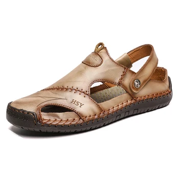 Fierbinte de Vară Clasic Sandale Barbati din Piele Moale Respirabil Pantofi de Plaja Romane, Sandale Barbati, Sandale Sandale Papuci de Bohemia