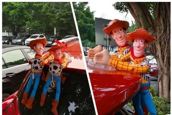 Fierbinte Jucărie Sheriff Woody, Buzz Lightyear Masina Păpuși, Jucării de Pluș în Afara Stea Jucărie Drăguț, Accesorii Auto Masina Decor 25/35/45CM