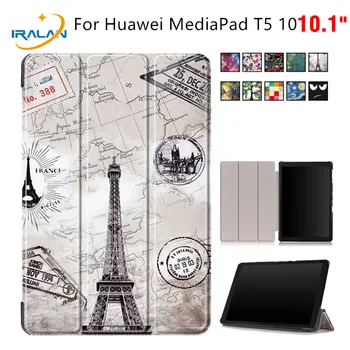 Fierbinte Pictat Piele PU Magnetic Flip Stand Caz Pentru Huawei MediaPad T5 10 AGS2-W09/L09/L03/W19 10.1