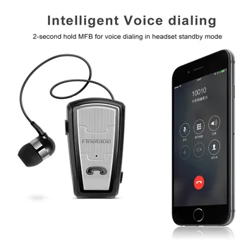 Fineblue FQ208 Cască Bluetooth Afaceri Auto Stereo Căști cu Cablu Retractabil de Anulare a Zgomotului de asteptare muzica întâlnire