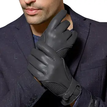 Fioretto Bărbați Mănuși Din Piele De Iarnă Caldă Cașmir Căptușite Touch Ecran Mănuși Din Piele De Moda De Conducere Mănuși Din Piele