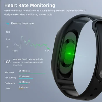Fitness brățară inteligent ceas cu M3 tracker sport pedometru rata de inima tensiunea bluetooth bluetooth sănătate wristban