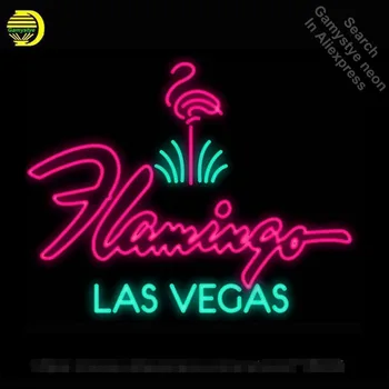 Flamingo Hotel Las Vegas Semn de Neon Auto lumina de Neon, Becuri de semnalizare de Epocă semne de neon de Afaceri Real Tub de Sticlă Bord Bar Semn 24x20