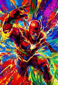 Flash Poster - Fan Art - Justice League DC Comics picturi in ulei pe panza Printuri de arta Arta de Perete Pentru Camera de zi Dormitor Decor