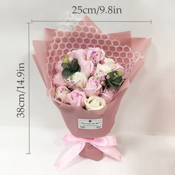 Flone Trandafir Roz Artificiale Săpun Buchet de Flori de ziua Mamei cadou Rose Flori de Nunta de Decorare Ziua Îndrăgostiților cadou de Ziua de nastere
