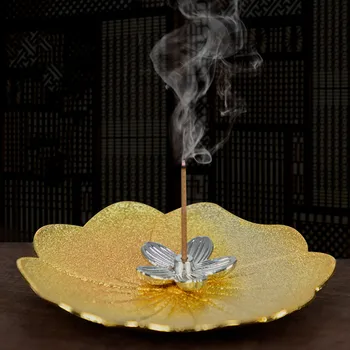 Flori creativ Stick Tămâie Titularului de aur interioară Parfum Arzător Aliaj de lemn de santal Cădelniță de placa de Acasă Decorare Birou Ambarcațiuni
