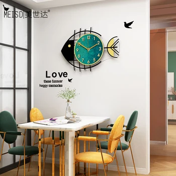 Formă De Pește Nordic Creative Ceasuri De Perete Cu Design Modern Living Home Decor Decor De Perete Pentru Camera 2020 Ceas Decorativ