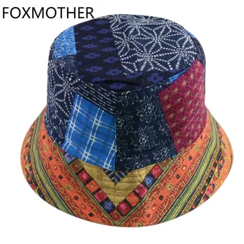 FOXMOTHER Noi Casquette 2020 Moda Soarele de Vară Stil Național Geometrice Găleată Pălării Pescar Capace Gorras Mens