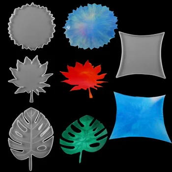 Frunze de arțar Coaster Matrite de Silicon Geometrie Cristal Rășină Epoxidică Mucegai Pentru DIY Decorare Masă de Luare de Bijuterii lucrate Manual