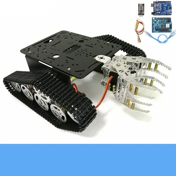 Full Metal Control Wireless RC Robot Gheara Șasiu Platformă T300 Senile de Tanc Șasiu+G8 de Prindere Kit Servo Motor DIY Pentru Arduino