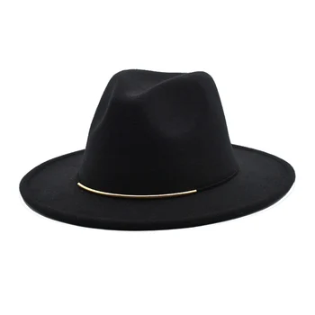 FUODRAO Noua Modă de Pălării Pentru Femei Primavara Pălării de Lână pentru Bărbați Negru Jazz Capace Margine Largă Domn Elegant Chapeau Femme F14