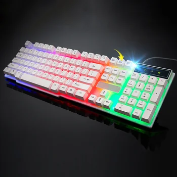 Gaming Keyboard 104 Taste Mecanice a Scăzut cu Fir USB Tastaturi LED Backlit Keyboard și Mouse-ul Gaiming pentru Overwatch LOL