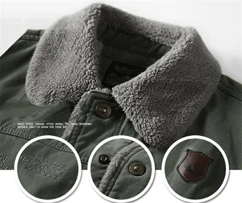 Geaca de iarna Barbati Uza Canadiană Îngroșa Lână Haine de Blană pentru Bărbați Militară Multi-pocket Plus Catifea Caldă Marimea 5XL 6XL Jachete