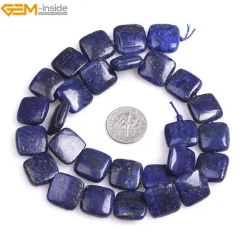 Gem-în Interiorul Pătrat Lapis Lazuli Piatră Margele Pentru a Face Bijuterii 14mm 10mm 15inches DIY Bijuterii Brățară