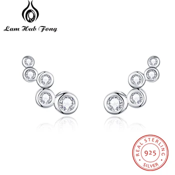 Geometrice Argint 925 Cercei pentru Femeile cu Bule Lung Cercei Stud Elegante, care pot fi Stivuite Cercei Bijuterii (Lam Hub Fong)
