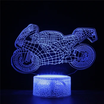 GiC Curse Moto 7 Culori Schimbare 3D Lampa GP Motociclete Club de Suveniruri Motocicleta Lămpi de Noapte Lumini LED pentru Cadou Picătură de Transport maritim