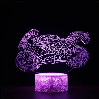 GiC Curse Moto 7 Culori Schimbare 3D Lampa GP Motociclete Club de Suveniruri Motocicleta Lămpi de Noapte Lumini LED pentru Cadou Picătură de Transport maritim
