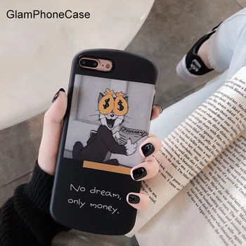 GlamPhoneCase Bani Amuzant Pisica Telefon Caz pentru iPhone XS Max XR XS X 8plus 8 7plus 7 6S/6 Plus de Desene animate Drăguț TPU Moale Capacul din Spate