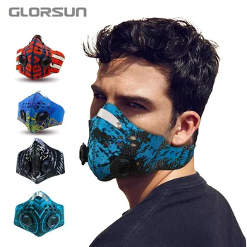 GLORSUN aer, masca pentru gura anti-poluare filtru sport antrenament antrenament de pm2.5 ridicata lavabil miros de praf, smog maske