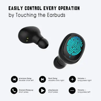 Gorsun V8-urile TWS 5.0 Wireless Bluetooth Căști In-Ear de Amprente Touch Stereo Căști fără Fir cu 1800mAh Încărcare Cutie